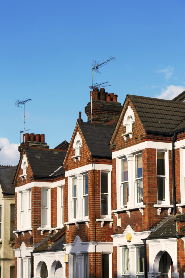 Street of terraced houses that could be used as second homes|